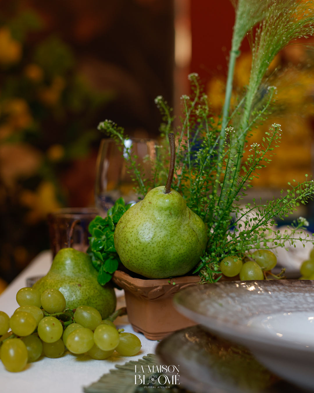 Still life con pere e grano